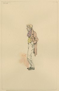トゥーツ氏、1920年代（紙にトイレとペンとインク） 作： Joseph Clayton Clarke
